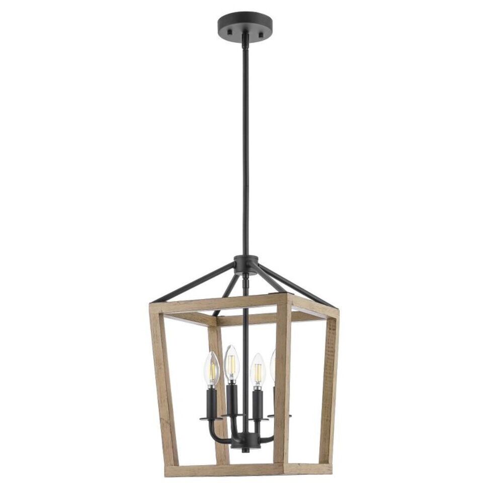 Safavieh - Valdis 4 Light 12" Pendant - PND4096 - Natural/Bla Black